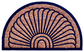 Half Round Rubber Back Coir Doormat, Fan, 18-Inch by 30-Inch